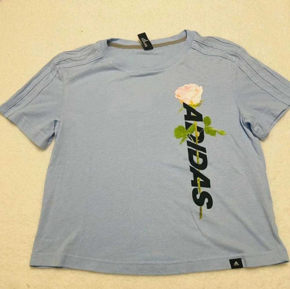 Adidas Kids Light Blue Graphic T-Shirt